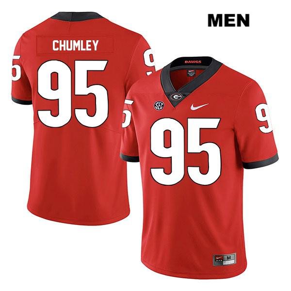 Georgia Bulldogs Men's Noah Chumley #95 NCAA Legend Authentic Red Nike Stitched College Football Jersey FEG6556TX